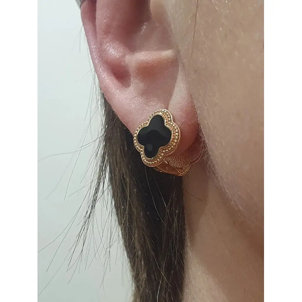 Золоті сережки Імперія золота Конюшина з емаллю. СБ929И - фото 2