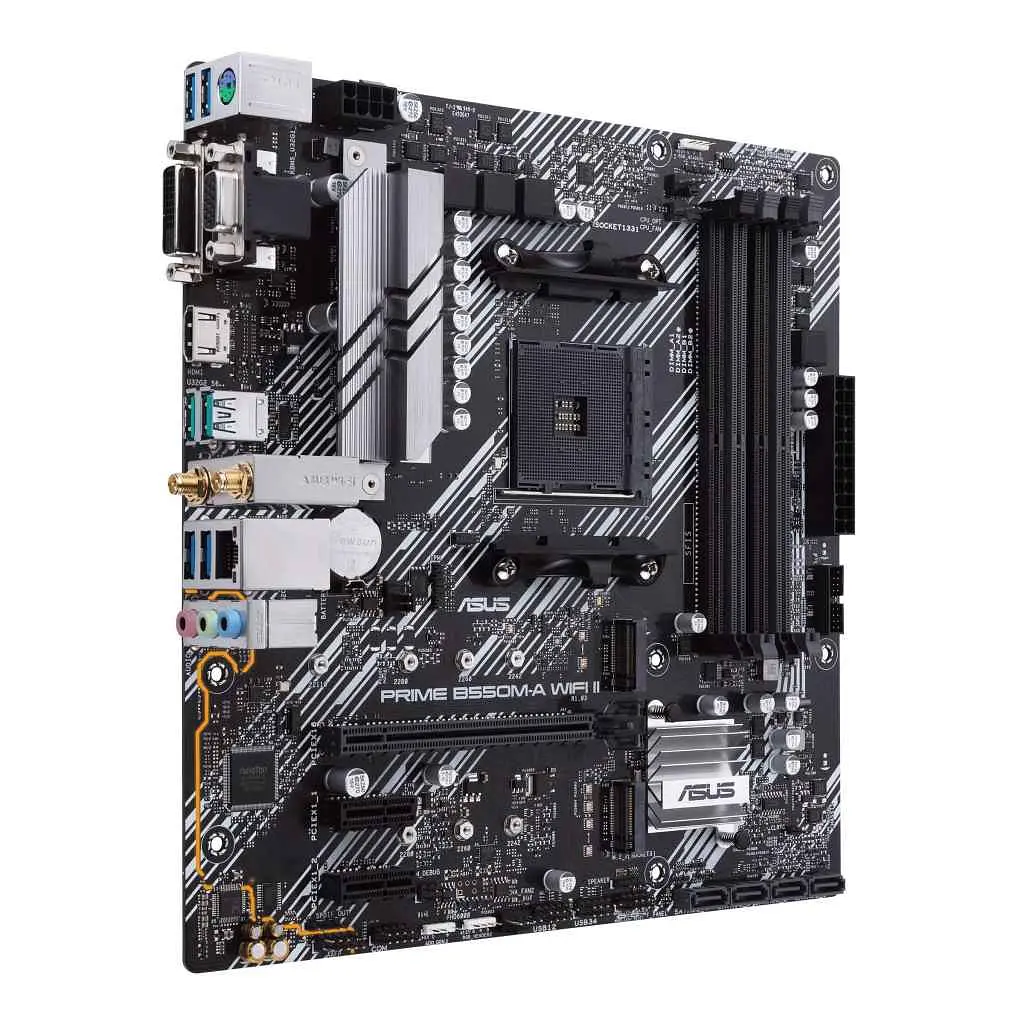 Материнська плата ASUS PRIME B550M-A WIFI II (PRIME B550M-A WI-FI II) (Socket AM4, AMD B550, Micro-ATX) - фото 2