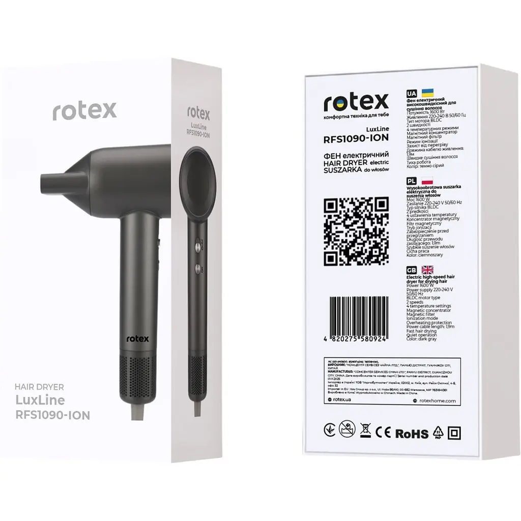 Фен Rotex RFS1090-ion LuxLine [174442] - фото 8