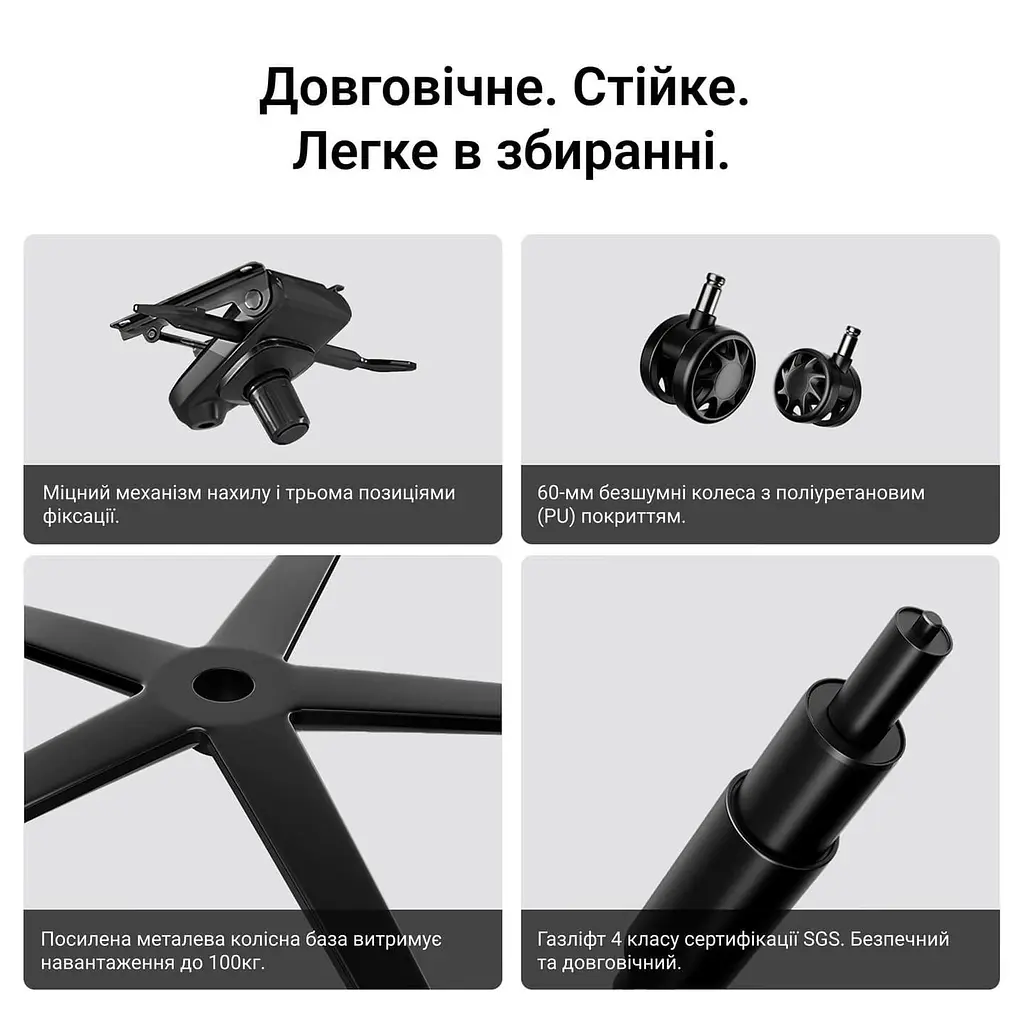 Ігрове крісло Anda Seat Phantom 4 Pro L Black Fabric (AD18YSDC-72-B-F-B02) - фото 14