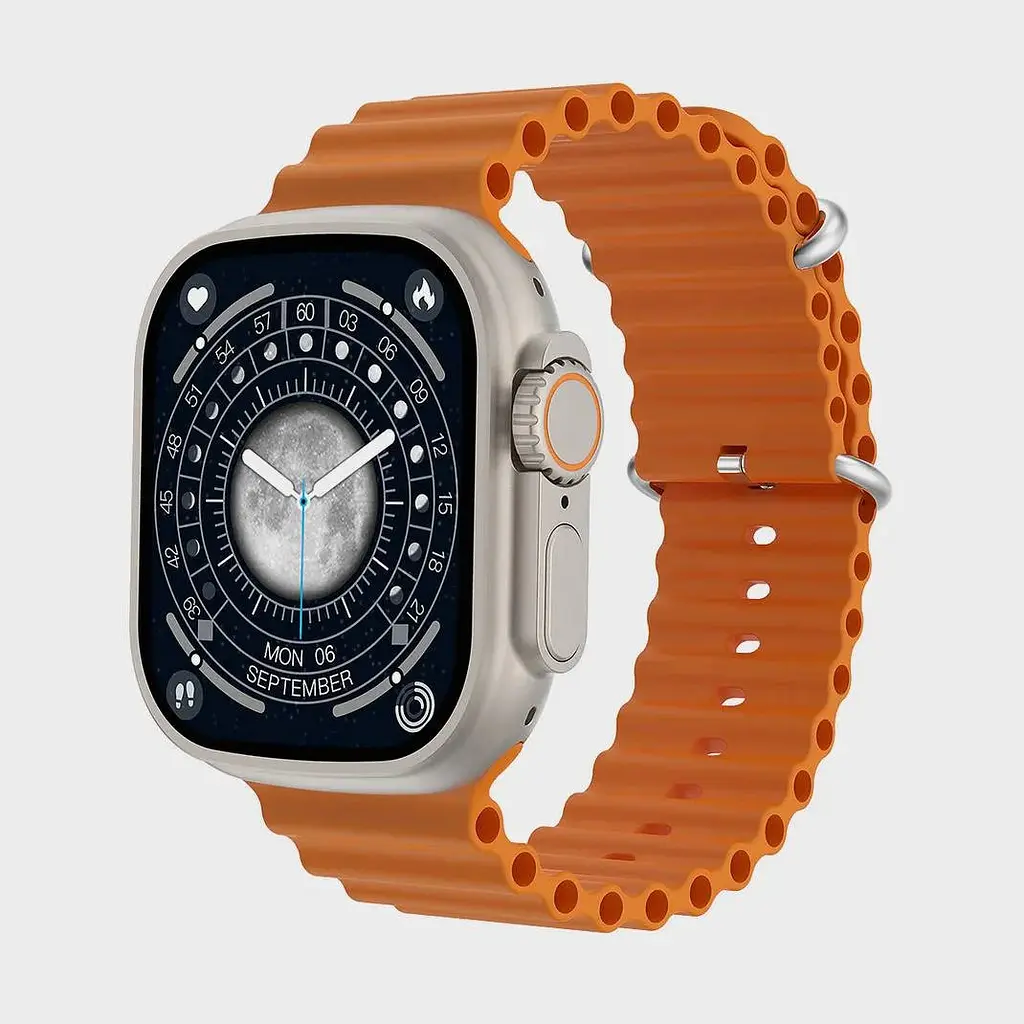 Розумний годинник IWO Ultra series 8 Silver + Orange Ocean (IW000US8SOO) - фото 2