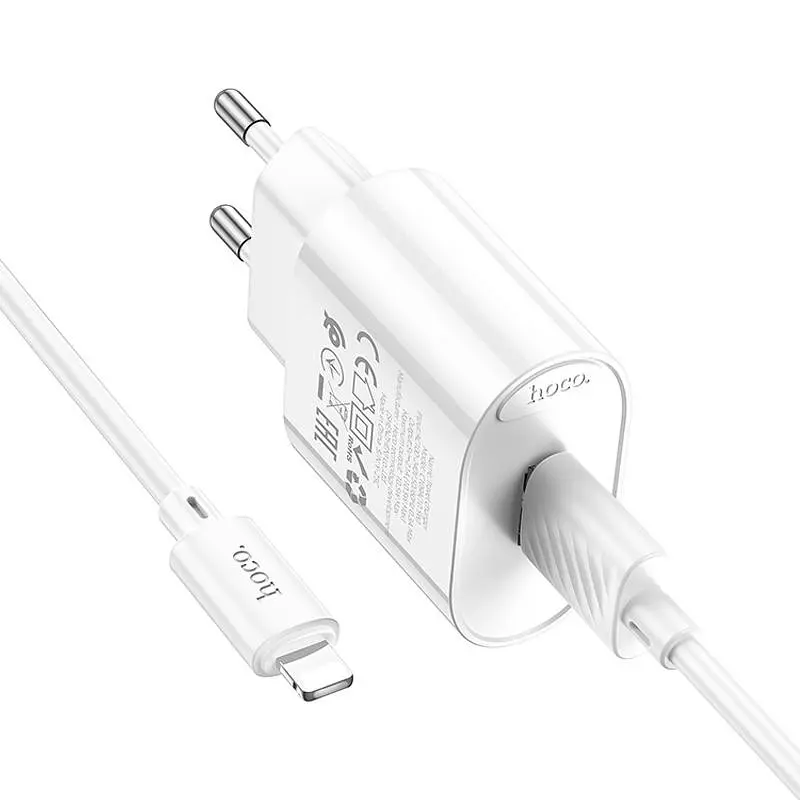 МЗП Hoco C109A Fighter 10.5W (1USB-A) + кабель USB to Lightning White - фото 3