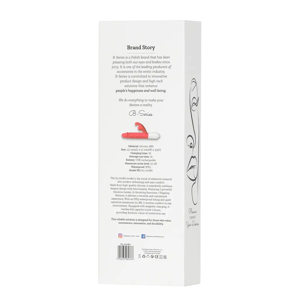 Вібратор B-Series Silicone Vibrator, силіконовий, 10 thrusting and7 Flapping Boss Series 63-00080 103506 - фото 7