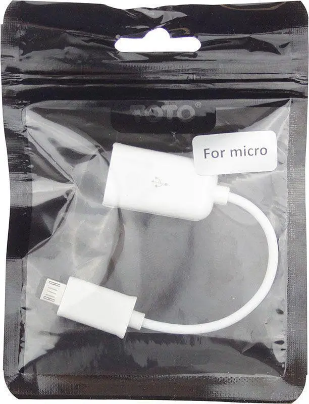 Кабель переходник Toto OTG cable micro папа USB мама 0.16 m белый - фото 2