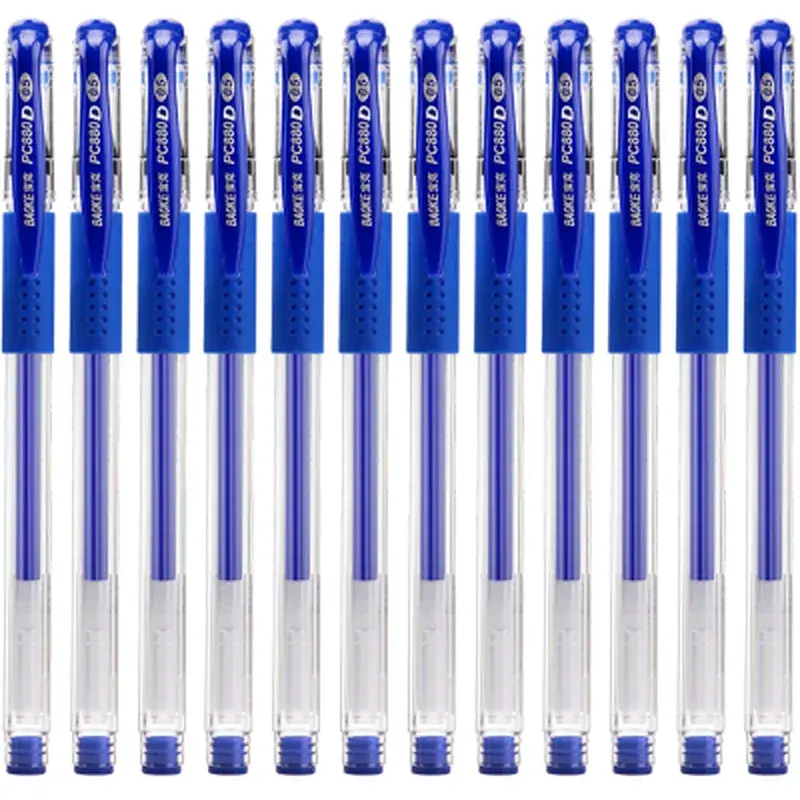 Ручка гелева Baoke 0.5 мм, з грипом, синя, 12 шт (PC880D/F-blue) - фото 2