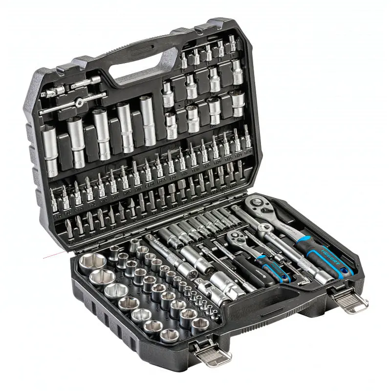 Набір інструментів Hoegert 1/2", 1/4" в кейсі 112 шт