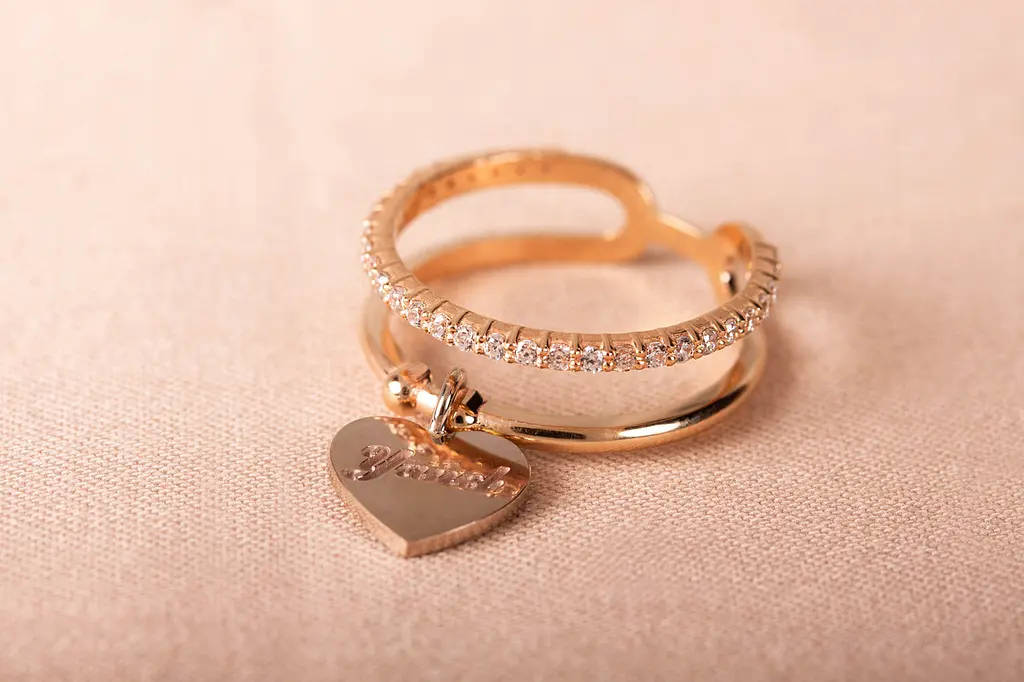 Каблучка з жовтого і білого золота з сердечком 18 K-0245 - фото 8