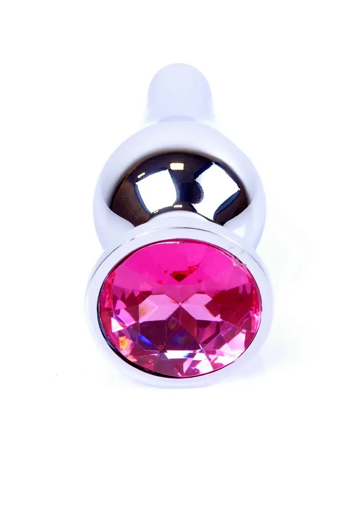 Анальна пробка - Jewellery Silver Long Plug Pink - фото 3