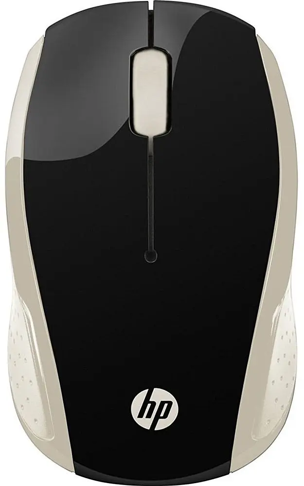 Комп'ютерна мишка бездротова HP 200 Silk Gold Wireless Mouse 3 кн. 1000 dpi чорно-золотиста (2HU83AA) - фото 3