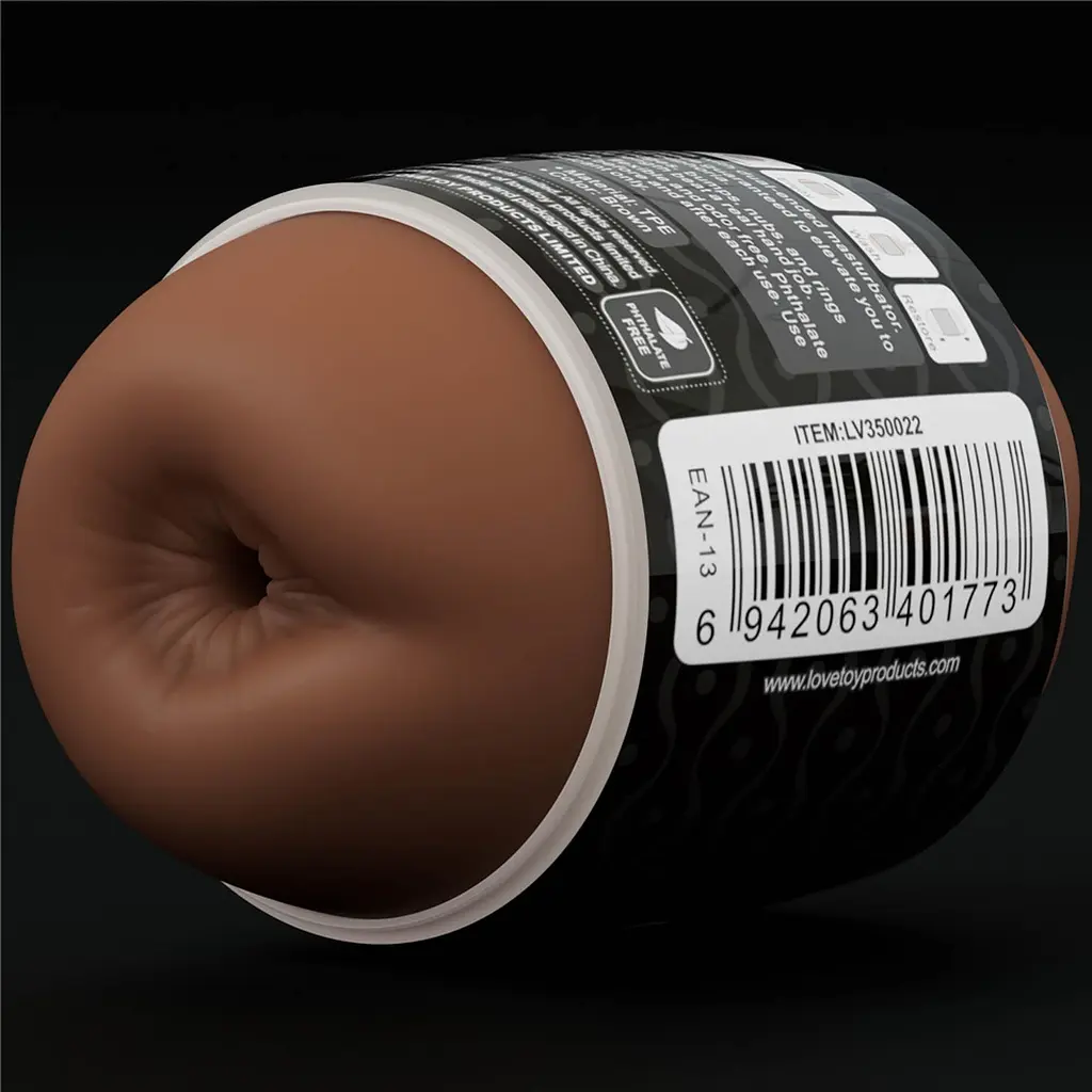 Подвійний мастурбатор Lovetoy Slider Double-Ended Vagina and Anus (коричневий) - фото 4