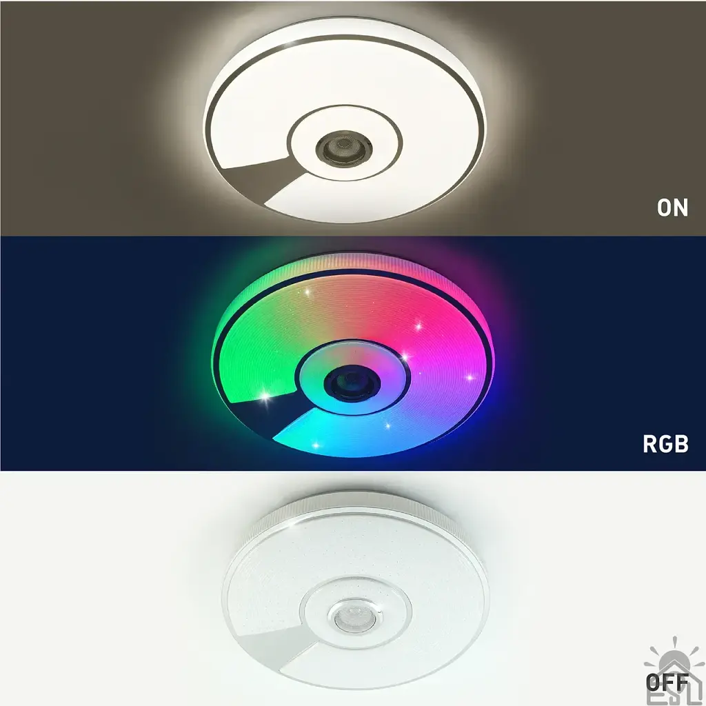Смарт люстра музична керована світлодіодна SONG R RGB 80 Вт 480x75 мм Біла ESLLSE - фото 4