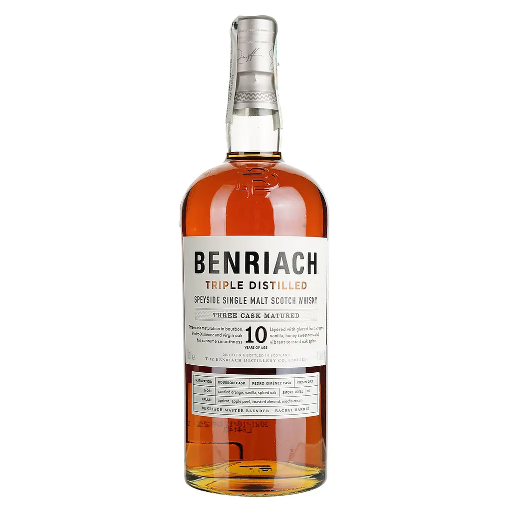 Виски BenRiach Triple Distilled 10 Years Old 43% 1 л в подарочной упаковке - фото 2