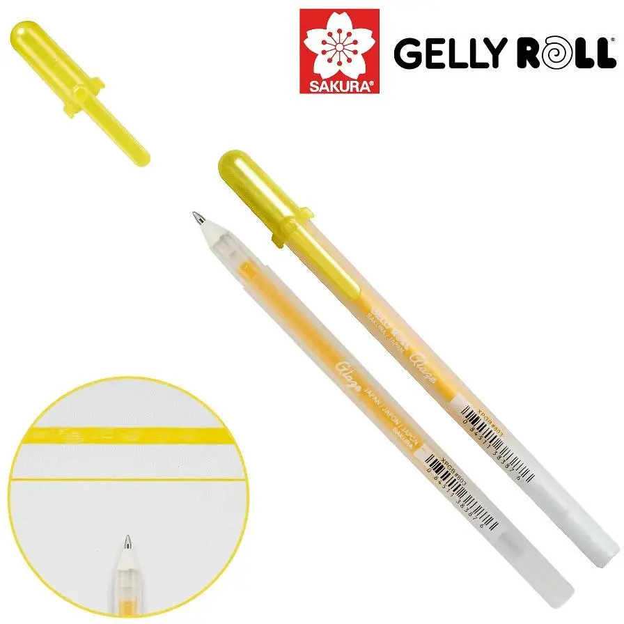 Ручка гелевая Sakura Glaze 3D-Roller Желтый - фото 2