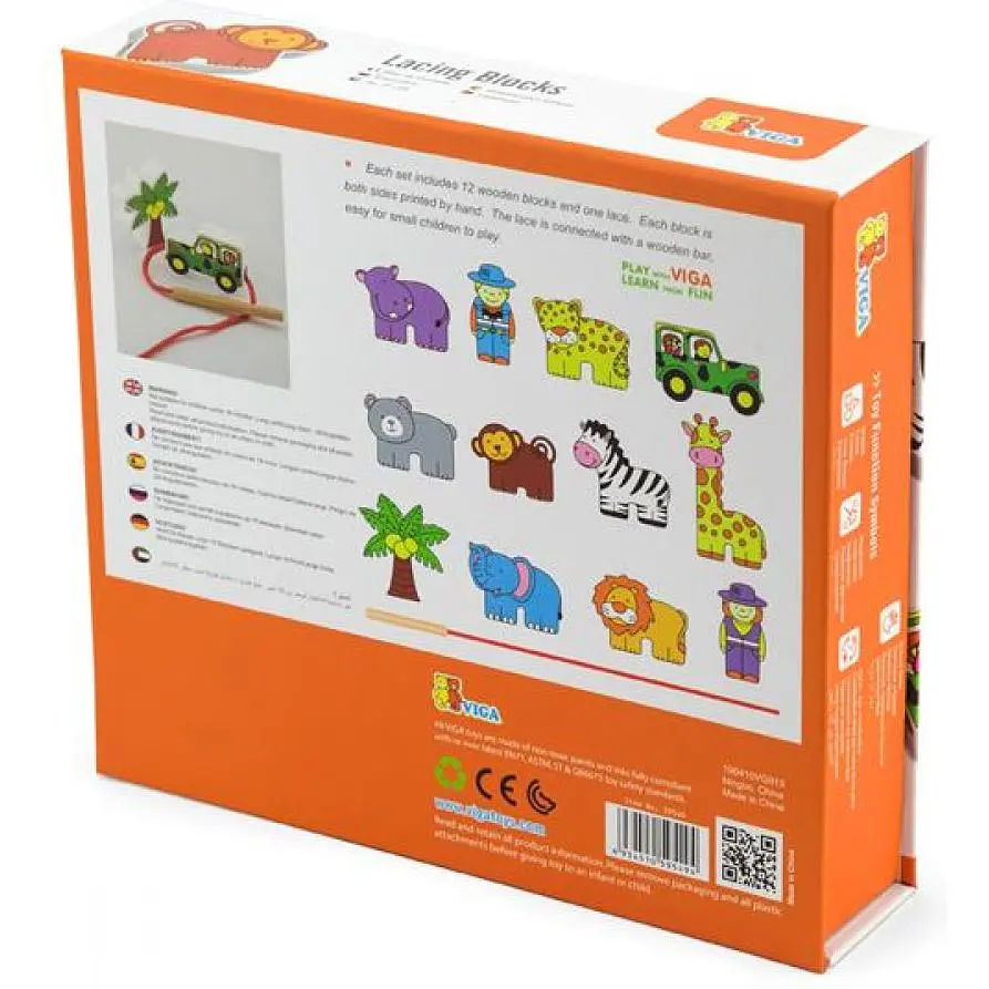 Дерев'яна шнурівка Viga Toys Зоопарк (59549) - фото 5