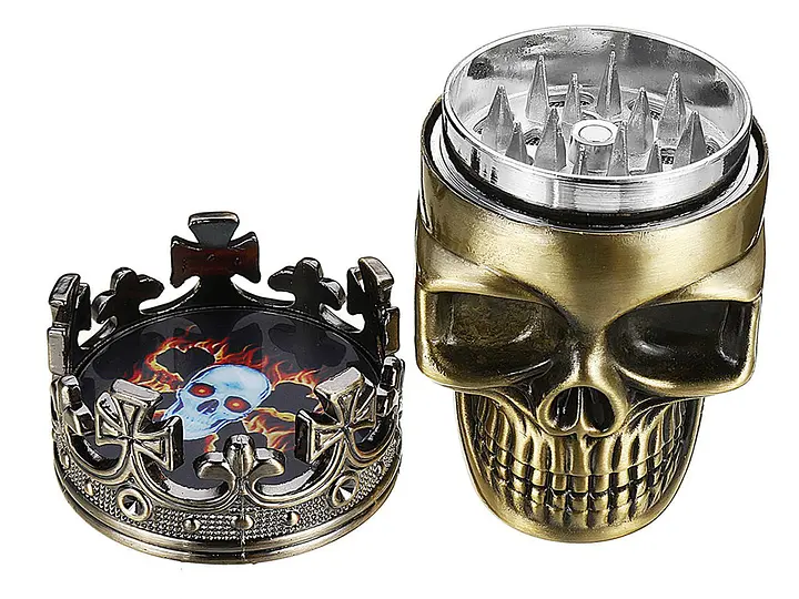 Гриндер для подрібнення тютюну D&K Череп у короні DK-5067-B Gold (15700) - фото 4