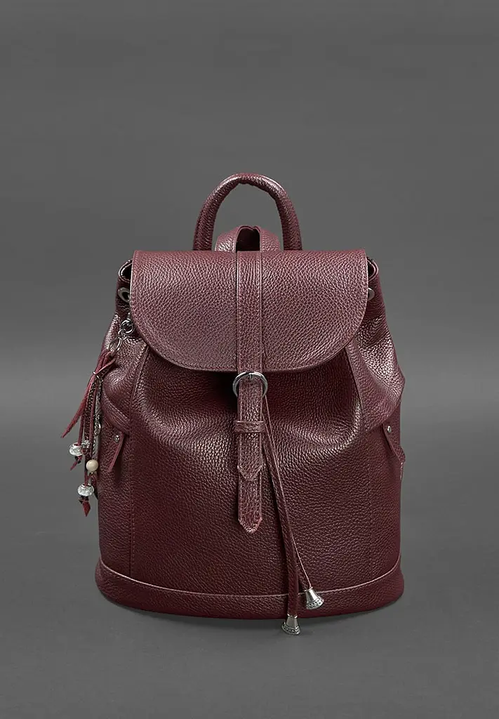 Кожаный женский рюкзак Олсен марсала - фото 3