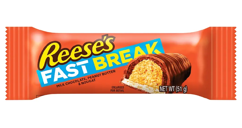 Шоколадний батончик Reese's Fast Break with Peanut Butter & Nougat Single Bar 51 г