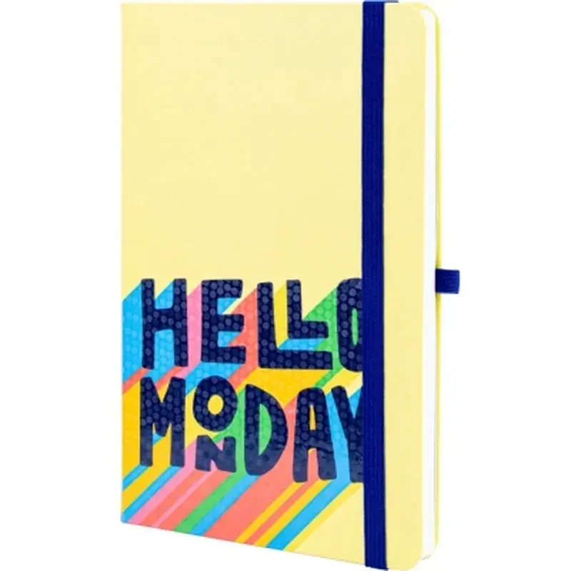 Книга записна Optima Monday А5, 128 аркушів, лінія, жовта (O20812-39) - фото 2