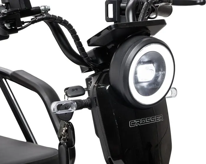 Электроскутер Трехколесный Crosser TR-5 Tranzit (1200W, 72V,24Ah) Черный - фото 5