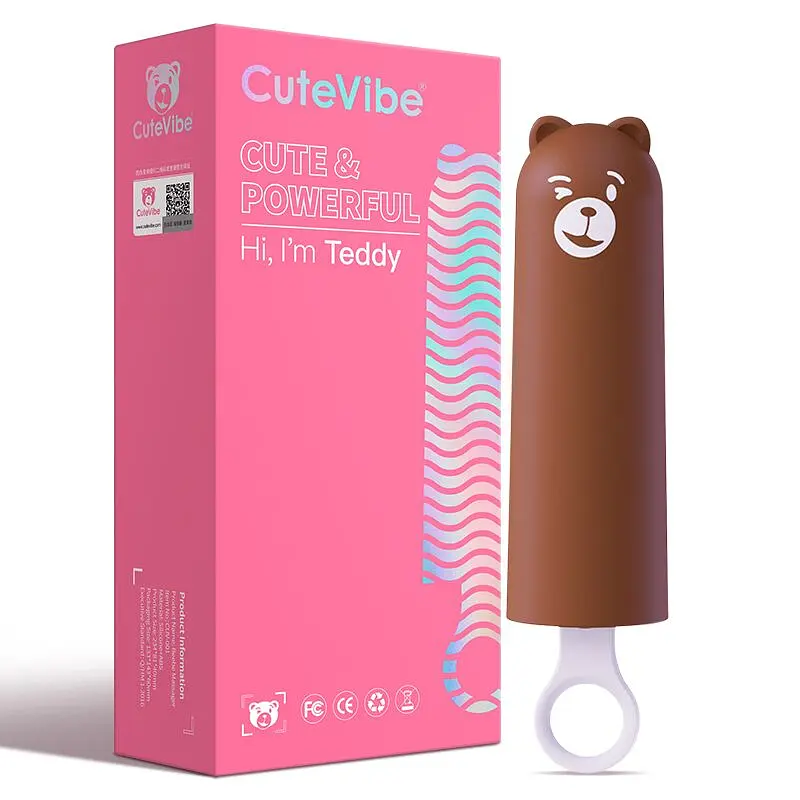 Вібратор CuteVibe Teddy Brown (Pink Dildo), реалістичний вібратор під виглядом морозива - фото 5