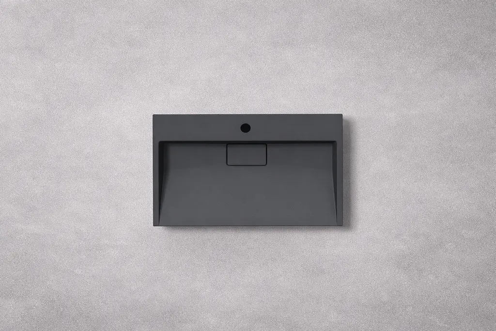 Умивальник VBI Este підвісний з отвором під змішувач 70x46 см black VBI-019911