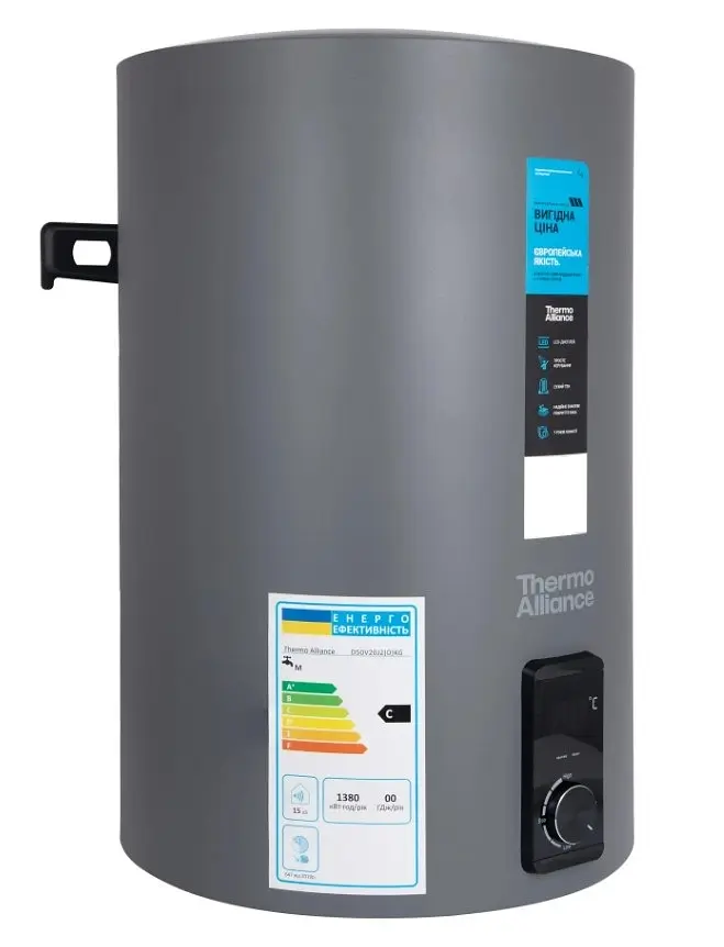 Водонагреватель электрический Thermo Alliance, 2 кВт, сухой ТЭН, 80 вертикальный, цилиндрический, серый (D80V20J3(D)KG) - фото 2