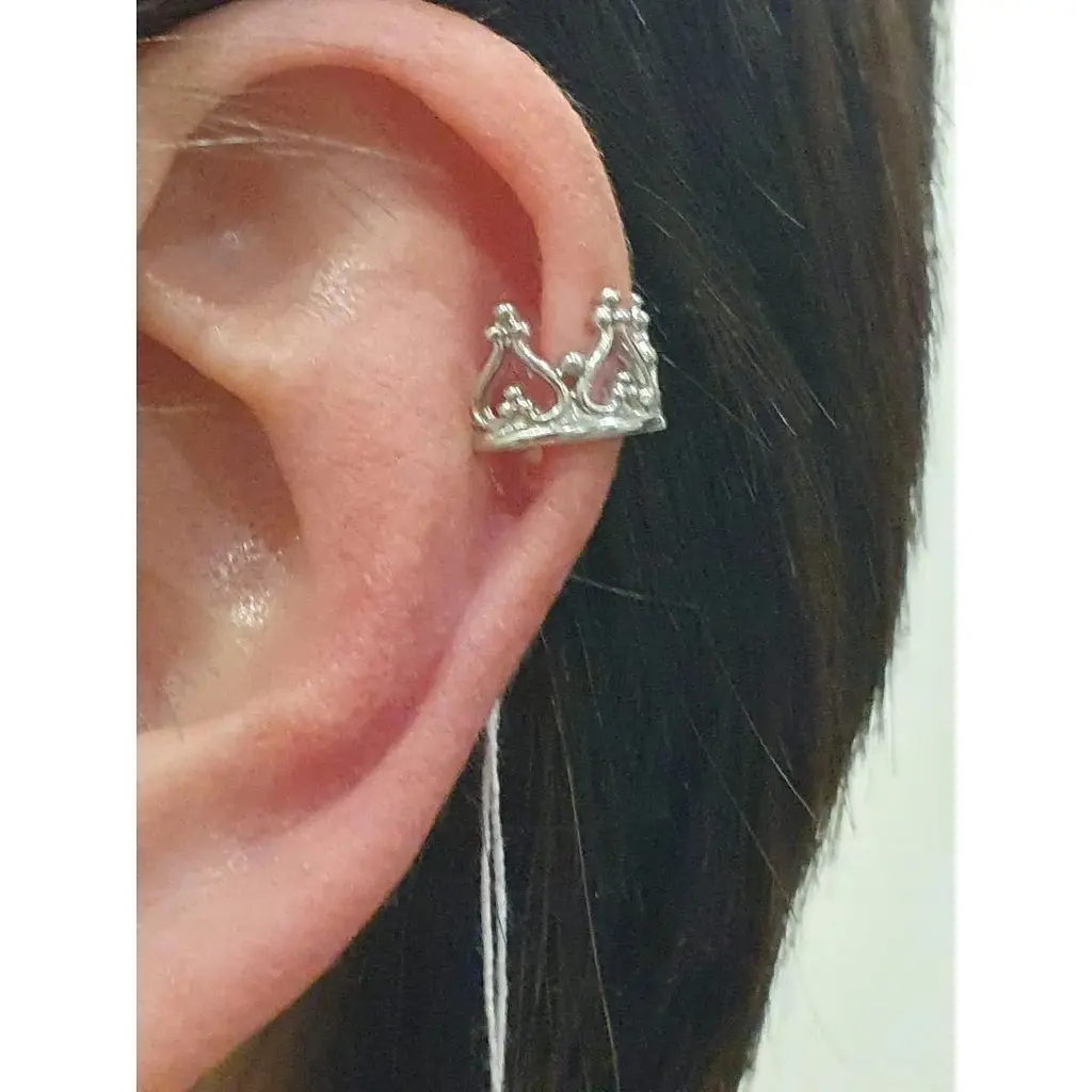 Срібна сережка-кафф на хелікс Ірій Корона. 4760 - фото 2