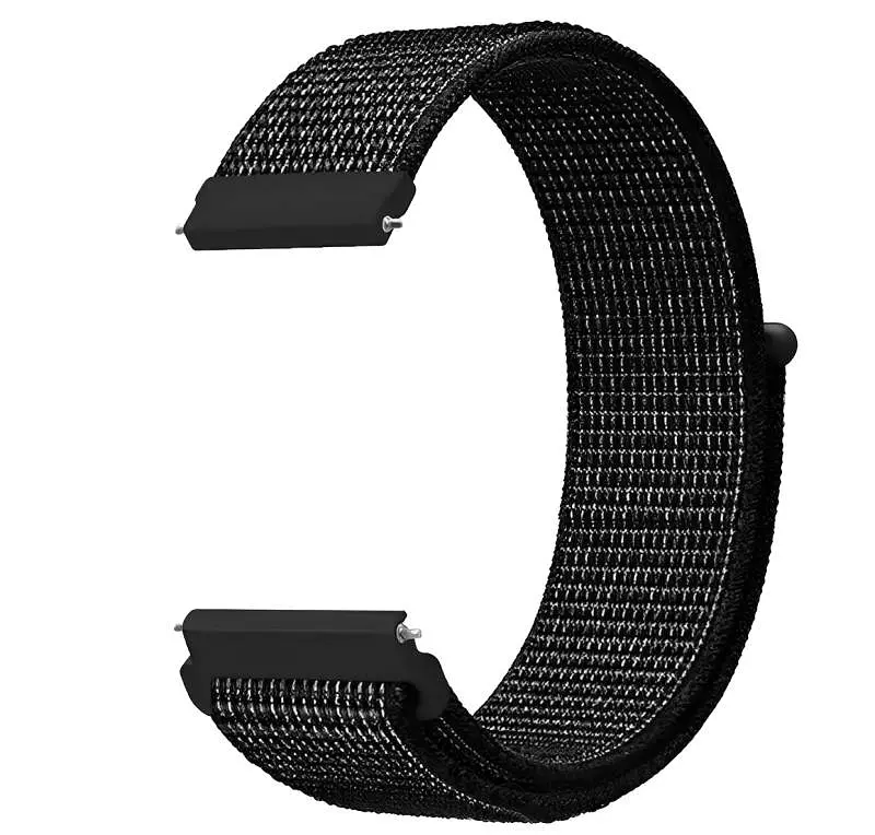 Ремінець нейлоновий на липучці BeWatch для Samsung Galaxy Watch 4/5/6 Чорний з білим (1011321.4UW) - фото 2