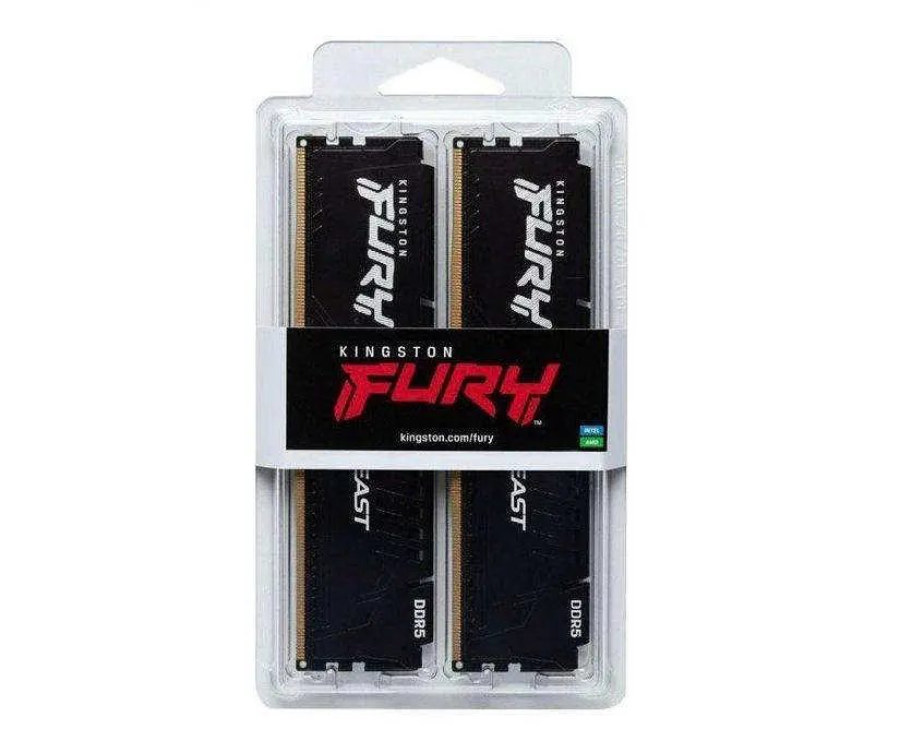 Память для настольных компьютеров Kingston FURY 64GB (4x16GB) DDR5 5600MHz Beast Black (KF556C40BBK4-64) - фото 5