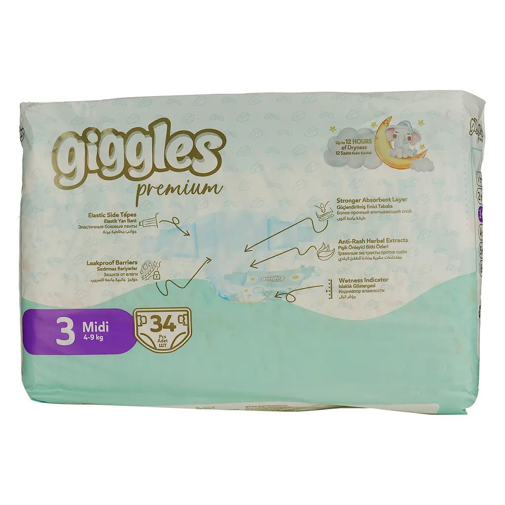 Підгузки Giggles Premium Midi 3 (4-9 кг) 34 шт. - фото 2