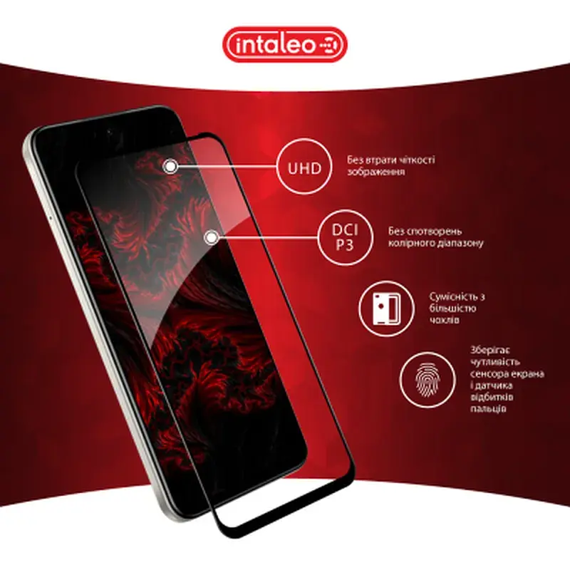 Скло захисне Intaleo Full Glue Infinix Hot 50i Black (1283126607332) - фото 4