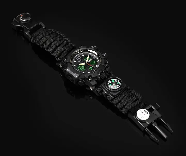 Наручний годинник чоловічий з компасом Besta Life Pro AllBlack Чорний (3085) - фото 6