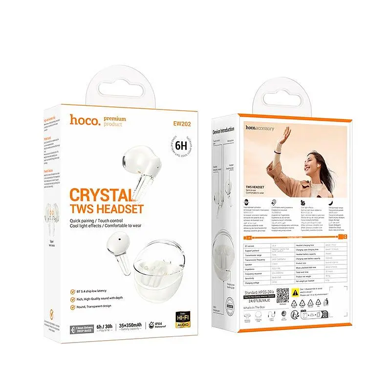 Наушники Hoco Magic true wireless BT headset EW202 BT5.4, 35/350mAh, 6h, ipx4 - фото 2