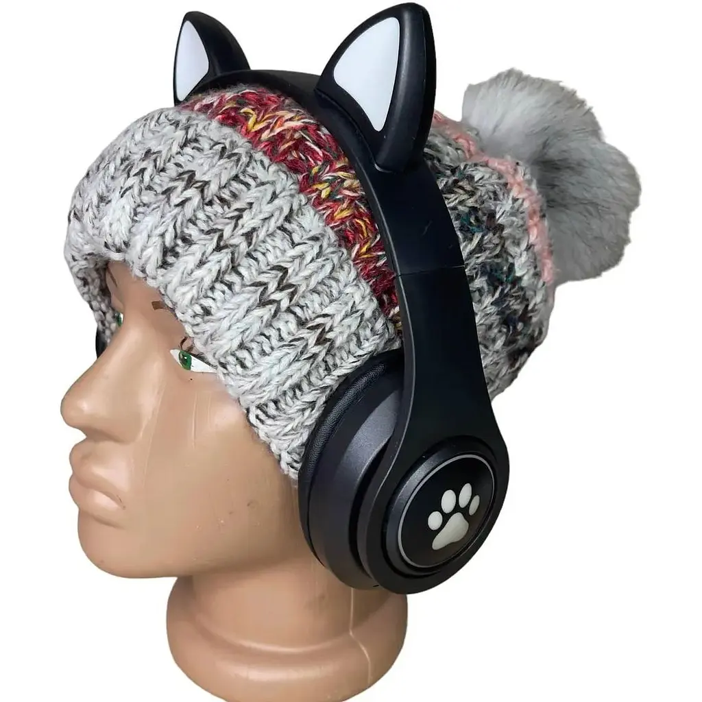 Навушники дитячі Opt-Top Cat ear В39М з радіо та блютуз чорні (1756375770) - фото 3