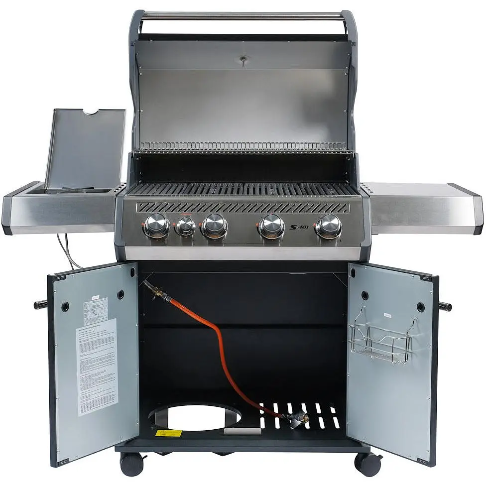 Газовый гриль Santos S-401 Black с боковой горелкой, черный (900259) - фото 4