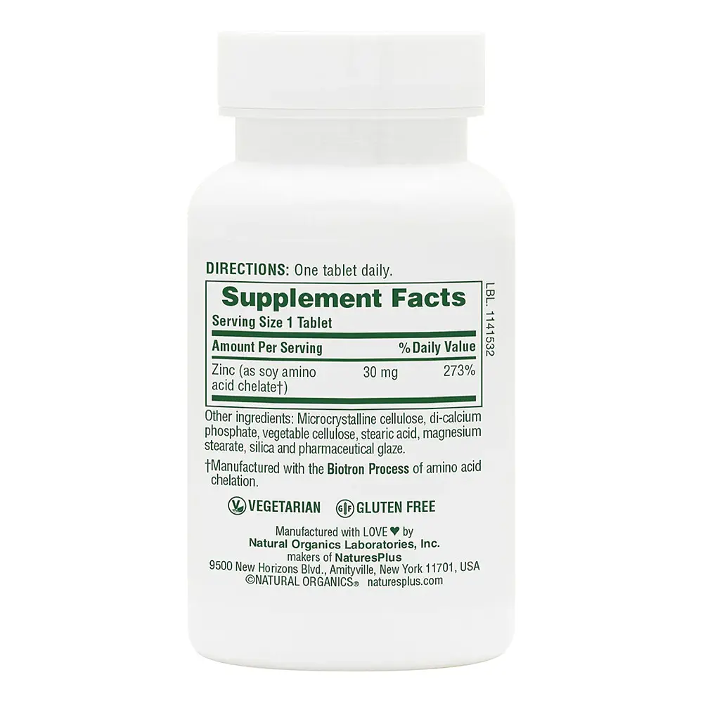 Вітаміни та мінерали NaturesPlus Zinc 30 mg 90 таблеток - фото 2