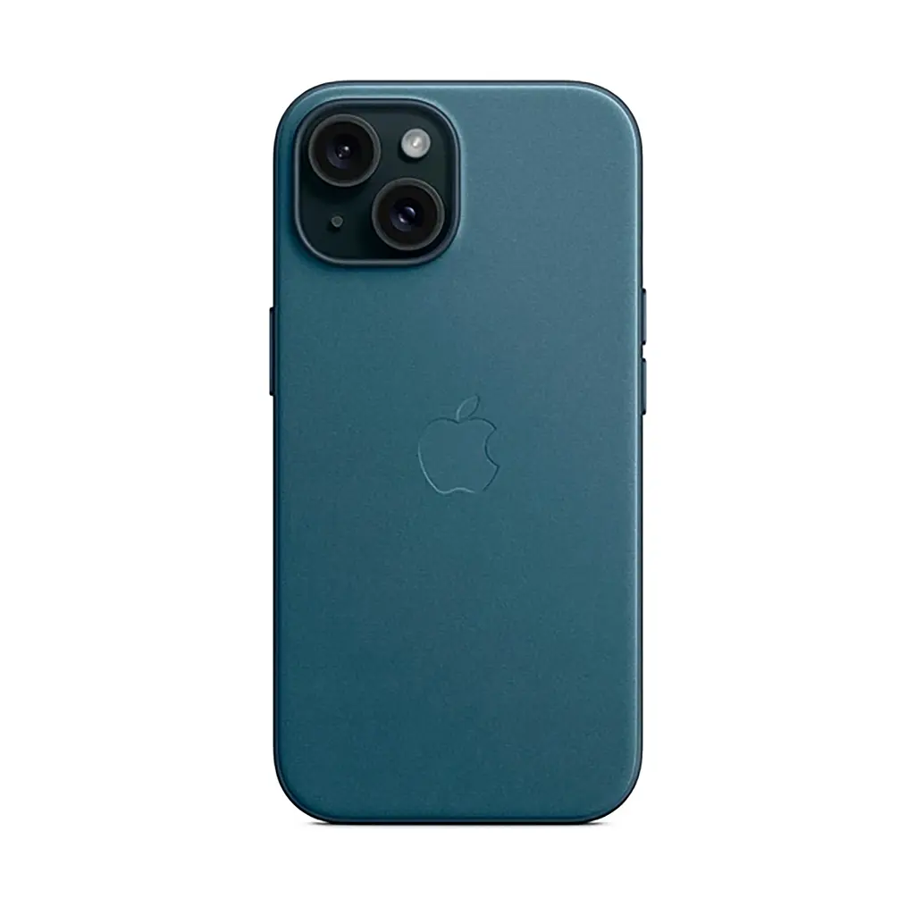 Чехол для Apple iPhone 15 Plus, FineWoven Case with MagSafe, синий, защитная накладка из материала FineWoven, противоударный, для iPhone, защита всего корпуса, поддержка беспроводной зарядки и MagSafe, (ARM71980) - фото 7