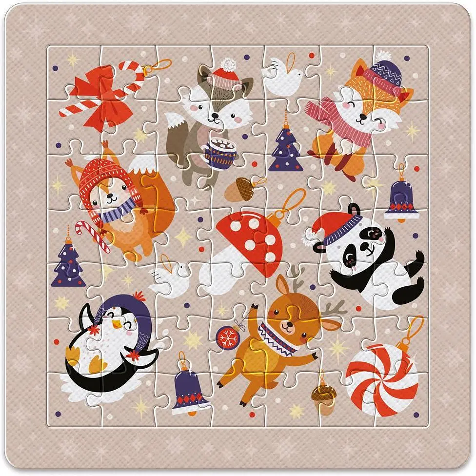 Пазли тришарові Interdruk Christmas Cute animals 49 шт. (376350) - фото 2