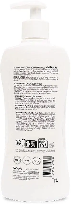 Молочко Babaria Vitamin E Body Lotion для тела с витамином E 400 мл - фото 2