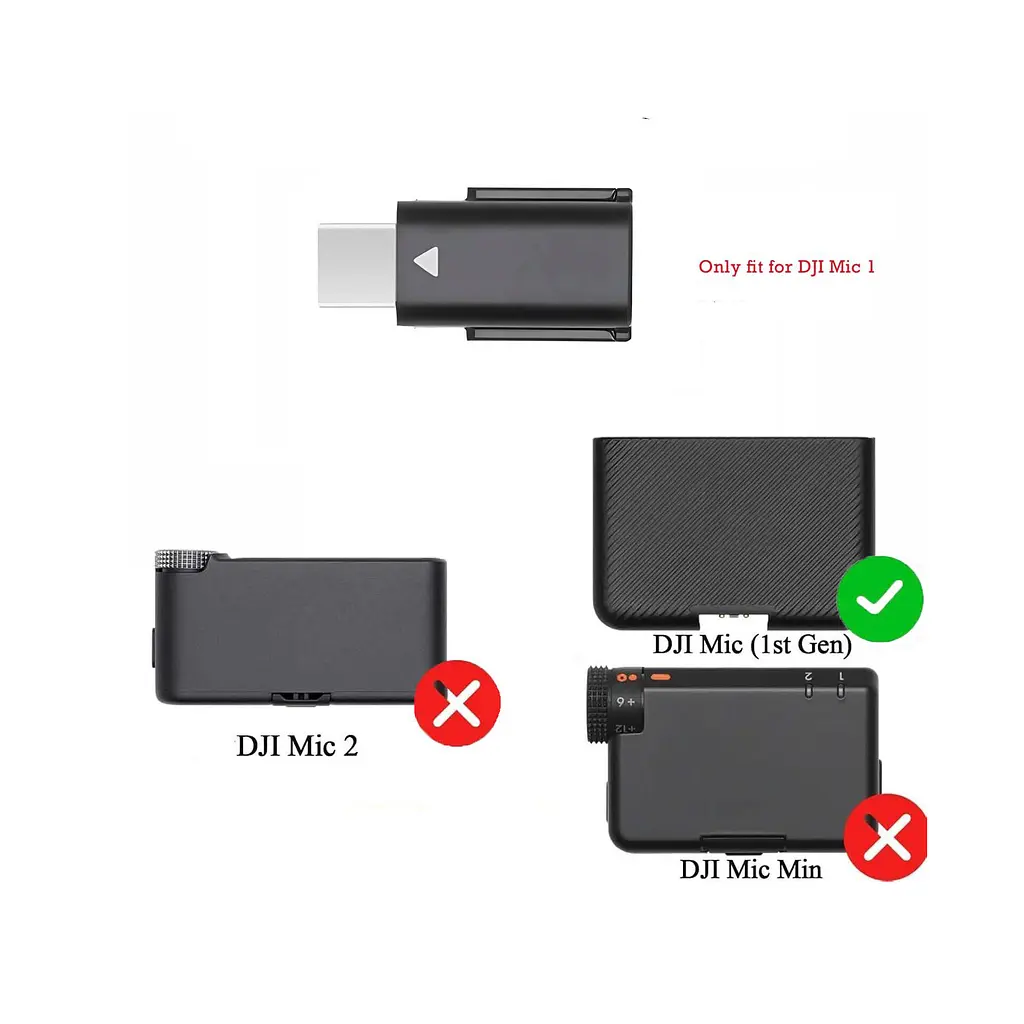 Адаптер-перехідник для мікрофона DJI Mic 1 Type-C, Чорний (CP.RN.00000334.01C) - фото 3