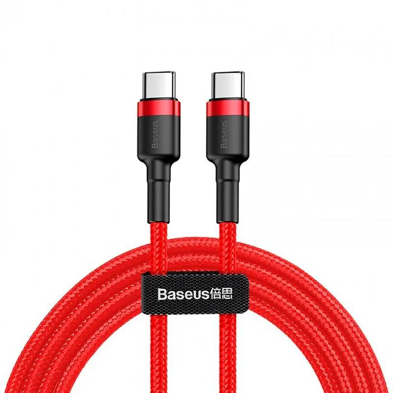 Кабель Baseus Cafule Cable Type-C to Type-C 20V 3A 1m CATKLF-G09 Red - фото 2