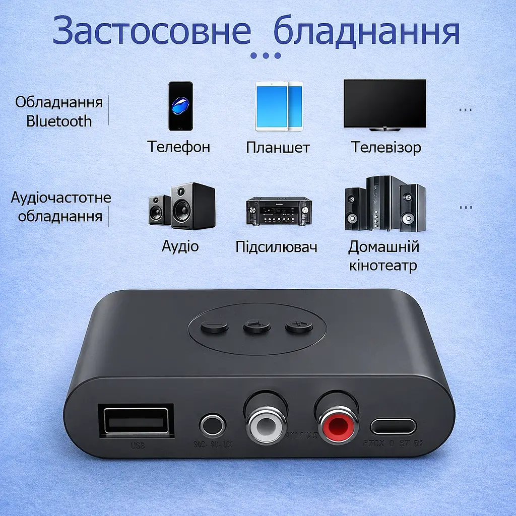 Аудіо приймач Bluetooth NFC адаптер 5.3 стерео ресивер B21 - фото 3