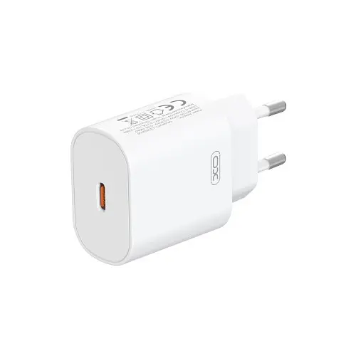 Сітчасте зарядне пристрій XO CE25 PD25W USB-C Fast Charger Type-C cable Білий - фото 2