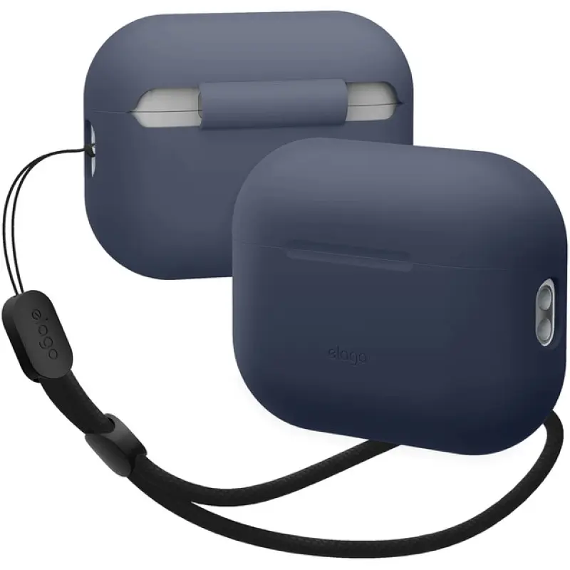 Чехол Elago Silicone Basic Case with Nylon Lanyard Jean Indigo для AirPods Pro 2nd Gen синий (EAPP2SC-BA+ROSTR-JIN) - фото 3