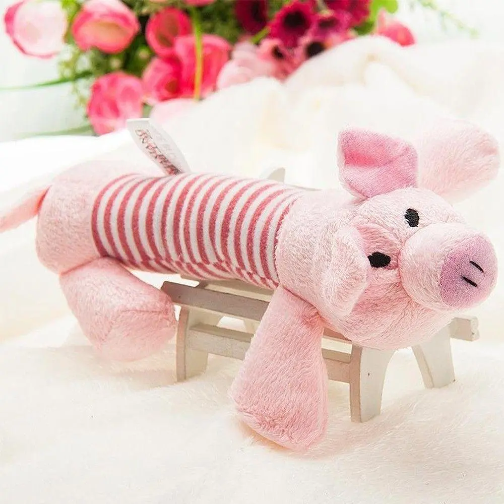 М'яка іграшка для собак Ducling, Elephant & Pig, рожева - фото 8