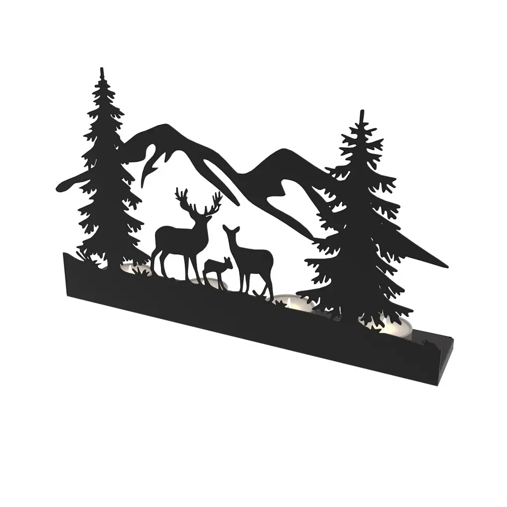 Свічник Nice & Cozy Deer family на 4 свічки чорний