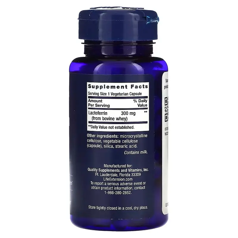 Молозиво (Colostrum) та Лактоферин Lactoferrin Caps 60 Capsules Life Extension vit0005368 - фото 2