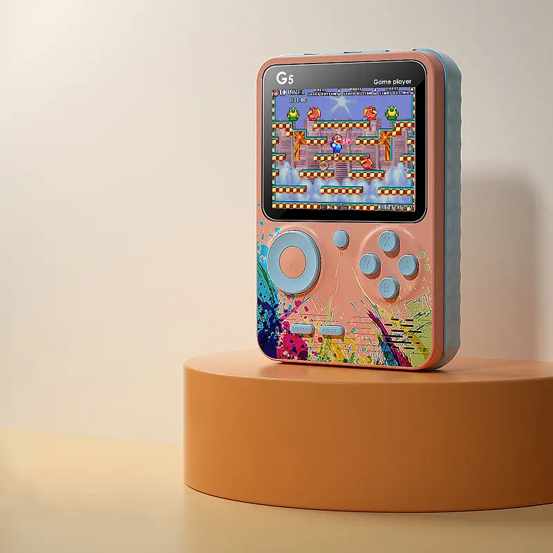 Ігрова ретро приставка 3" LCD 500 ігор з джойстиком UKC G5 Game Box 9214 рожева - фото 12