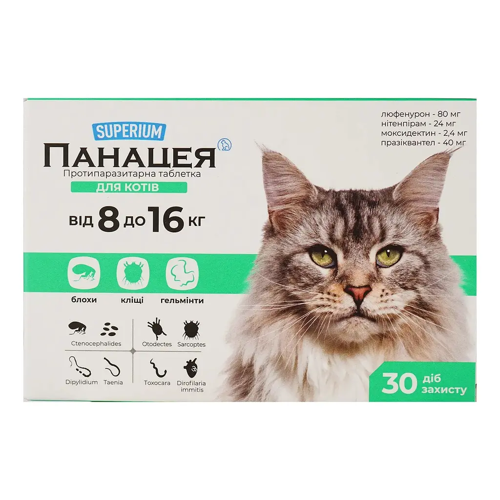 Противопаразитарные таблетки Superium Панацея для кошек 8-16 кг 1 шт. - фото 5