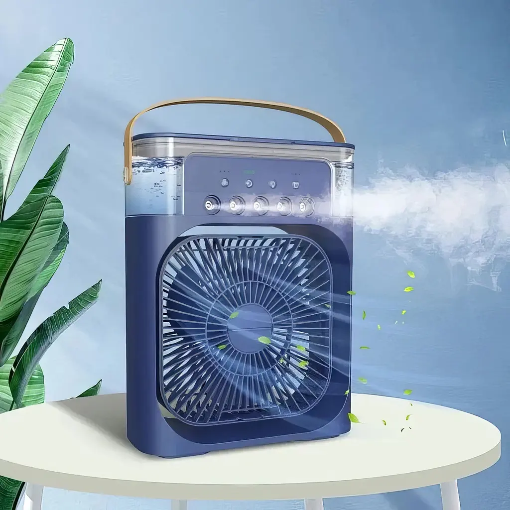 Портативний вентилятор настільний з підсвіткою та зволожувачем Air Cooler Fan USB - фото 3